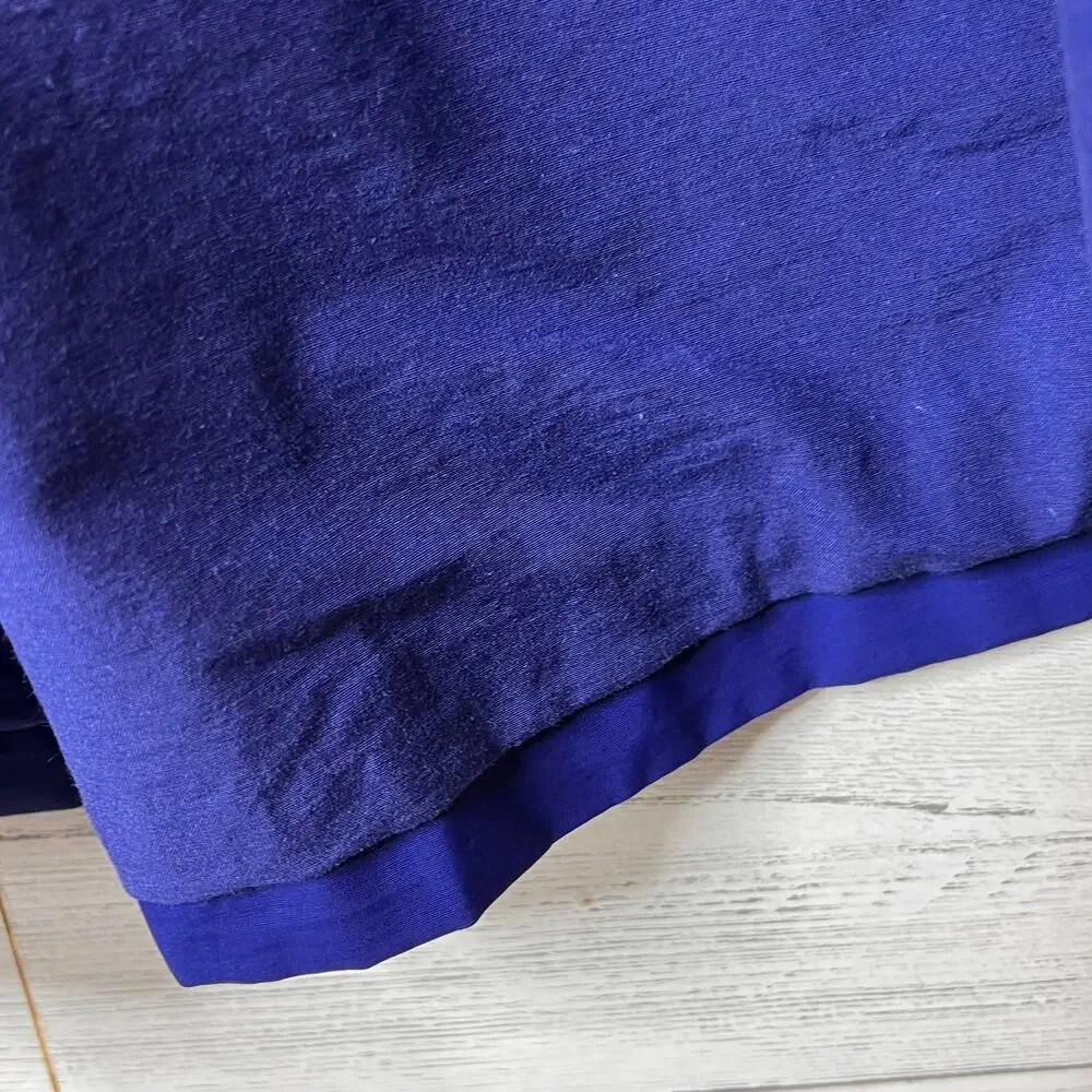 Eileen Fisher Coat Women Size Small Royal Blue A Line Button Down Trench - Picture 14 of 16